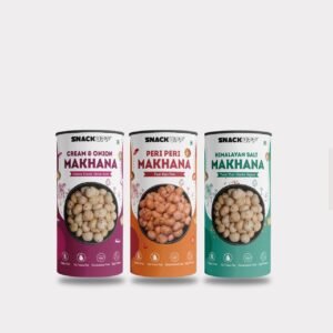SnackUpp Makhana Combo – Himalayan Salt, Peri Peri and Cream & Onion