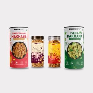 SnackUpp Makhana and Millet Combo – 2 Makhana and 2 Millet Chips Packs